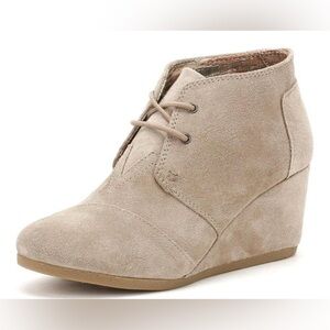 Toms Suede Wedge Ankle Bootie